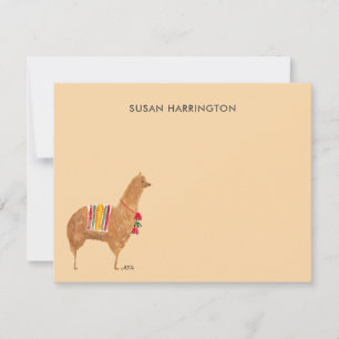 Tarjeta Pequeña Llama Alpaca Personalizada con Ilustraciones a Man