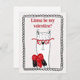 Tarjeta Pequeña Llama By My Valentine Funny Kids Valentine's Day