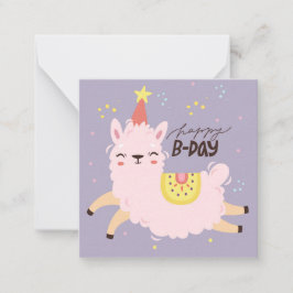 Tarjeta Pequeña Llama de cumpleaños