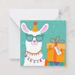 Tarjeta Pequeña Llama de cumpleaños