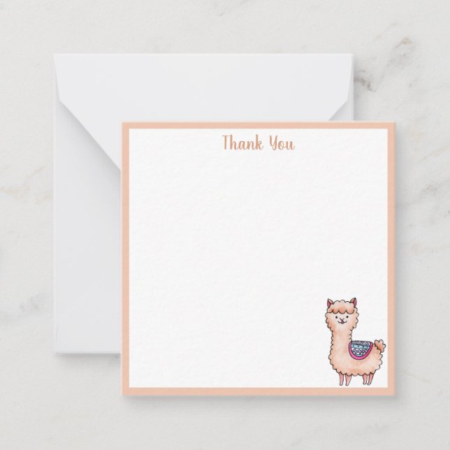 Tarjeta Pequeña Llama Gracias (Anverso)