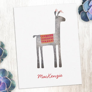 Tarjeta Pequeña Llama Personalizado Lindo