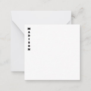 Tarjeta Pequeña Llamativa Caligrafía Nombre Negro & Blanco