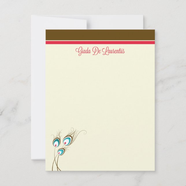 Tarjeta Pequeña Llanto de plumas de pavo real (Giada De Laurentiis (Anverso)