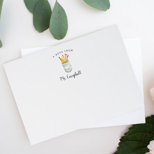 Tarjeta Pequeña Llanura personalizada de stationery para profesore