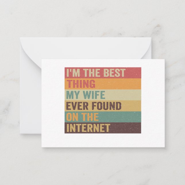 Tarjeta Pequeña Lo mejor que encontró mi esposa en Internet (Anverso)