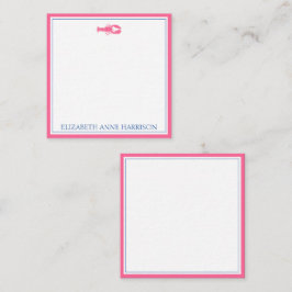 Tarjeta Pequeña Lobster rosa y azul marino personalizado