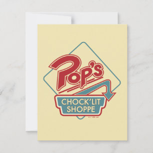Tarjeta Pequeña Logo rojo de la tienda "chock'Lit" del Pop