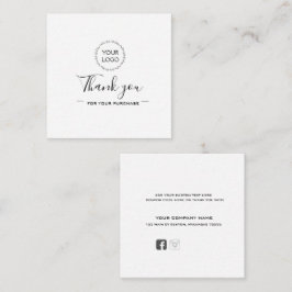 Tarjeta Pequeña Logo y guión elegante en medios sociales gracias