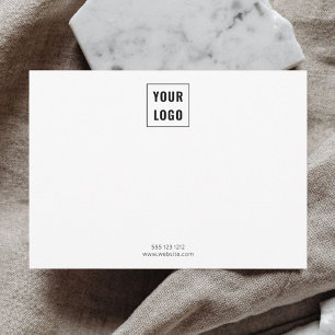 Tarjeta Pequeña Logotipo comercial Elegante blanco Minimalista