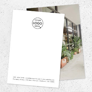 Tarjeta Pequeña Logotipo comercial   Foto de blanco Minimalista mo