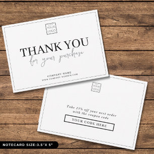 Tarjeta Pequeña Logotipo comercial moderno Código de cupón de la e