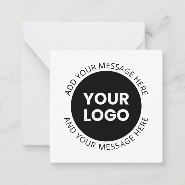 Tarjeta Pequeña Logotipo comercial y texto editable blanco y negro (Anverso)