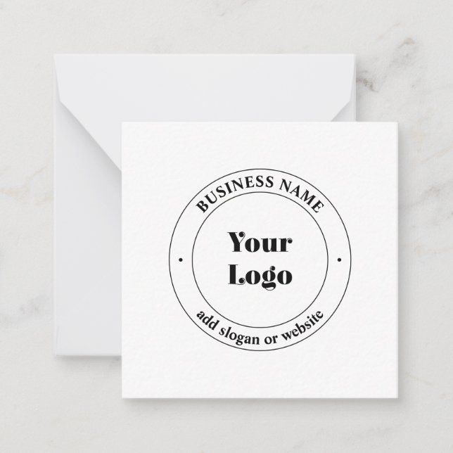 Tarjeta Pequeña Logotipo comercial y texto promocional | Blanco (Anverso)