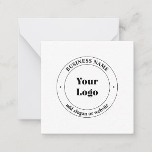 Tarjeta Pequeña Logotipo comercial y texto promocional   Blanco