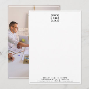 Tarjeta Pequeña Logotipo de empresa con foto de marca con borde gr