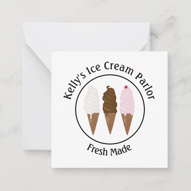 Tarjeta Pequeña Logotipo de Ice Cream Parlor (Anverso)