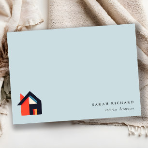 Tarjeta Pequeña Logotipo de la casa colorida moderna Realtor Naran