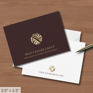 Tarjeta Pequeña Logotipo de oro de lujo moderno