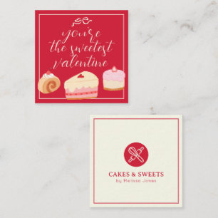 Tarjeta Pequeña Logotipo de pastelería casera para San Valentín má