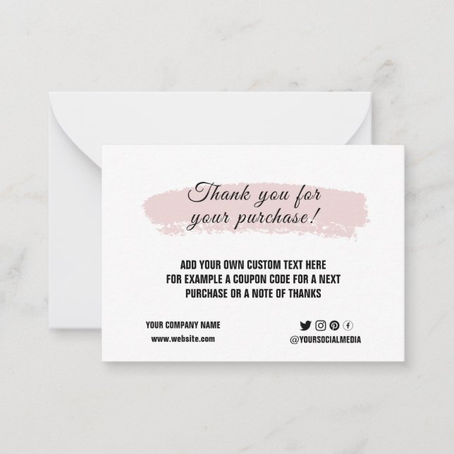 Tarjeta Pequeña logotipo de personalizado medios sociales elegante (Anverso)