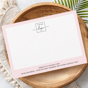 Tarjeta Pequeña logotipo de personalizado y borde rosa claro de te