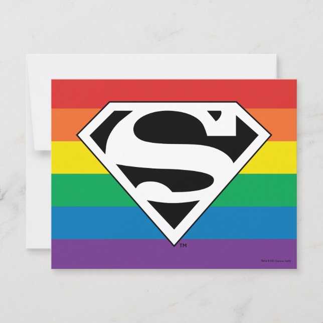 Tarjeta Pequeña Logotipo del arco iris de Superman (Anverso)
