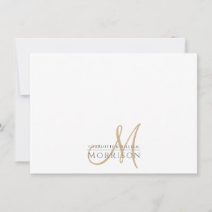 Tarjeta Pequeña Logotipo del Monograma Negro Oro de la pareja eleg