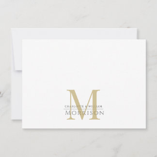 Tarjeta Pequeña Logotipo del Monograma Negro Oro de la pareja eleg