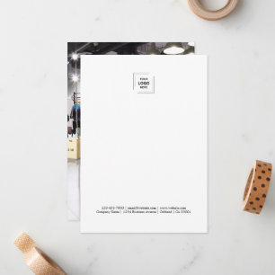 Tarjeta Pequeña Logotipo empresarial   Foto Minimalista Moderna Bl