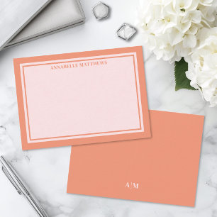 Tarjeta Pequeña Logotipo Minúsculo Minimalista Rosa y Naranja