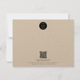 Tarjeta Pequeña Logotipo profesional de negocio Código QR Kraft Rú