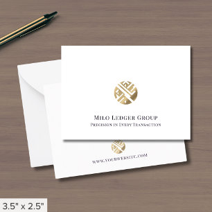 Tarjeta Pequeña Logotipo simple de oro de lujo