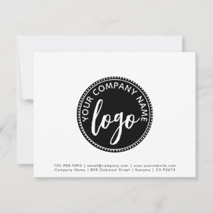 Tarjeta Pequeña Logotipo simple Profesional Minimalista Blanco