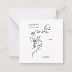 Tarjeta Pequeña L'oiseau et le bouquet, por Apollinaire
