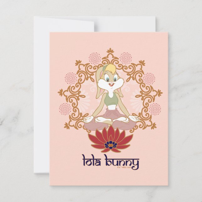 Tarjeta Pequeña Lola Bunny Yoga Lotus Pose (Anverso)