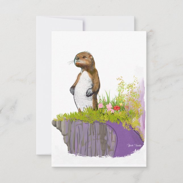 Tarjeta Pequeña Lonely Otter (Anverso)
