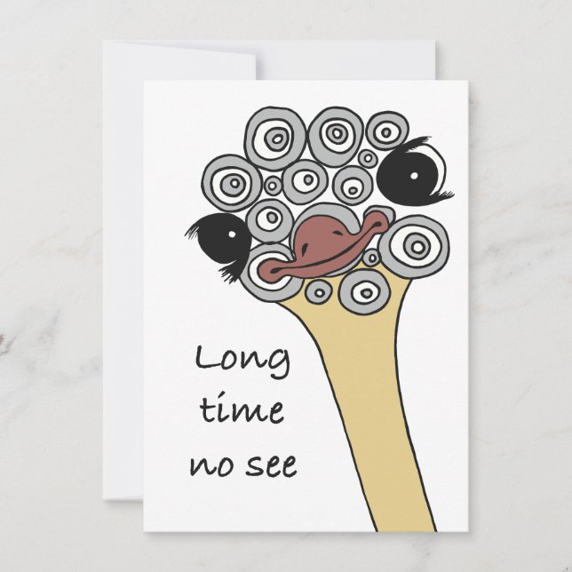 Tarjeta Pequeña Long time no see – a friendly hello, doodle-style (Anverso)
