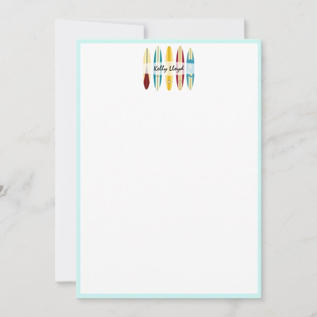 Tarjeta Pequeña Longboard de vintage (Anverso)