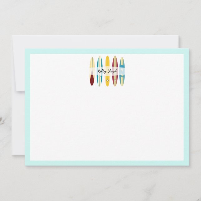 Tarjeta Pequeña Longboard de vintage (Anverso)