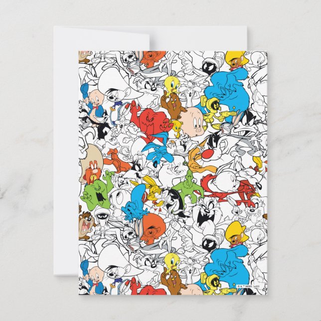 Tarjeta Pequeña LOONEY TUNES™ Color Pop Pattern (Anverso)
