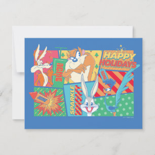 Tarjeta Pequeña LOONEY TUNES™   Patrón de Felices Fiestas