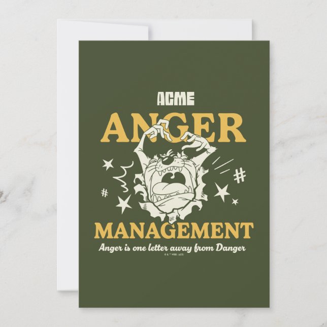 Tarjeta Pequeña LOONEY TUNES™ |TAZ™ ACME Anger Management (Anverso)