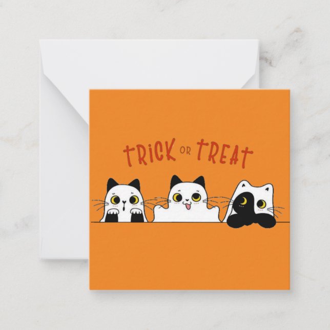 Tarjeta Pequeña los adorables gatitos de Halloween  (Anverso)