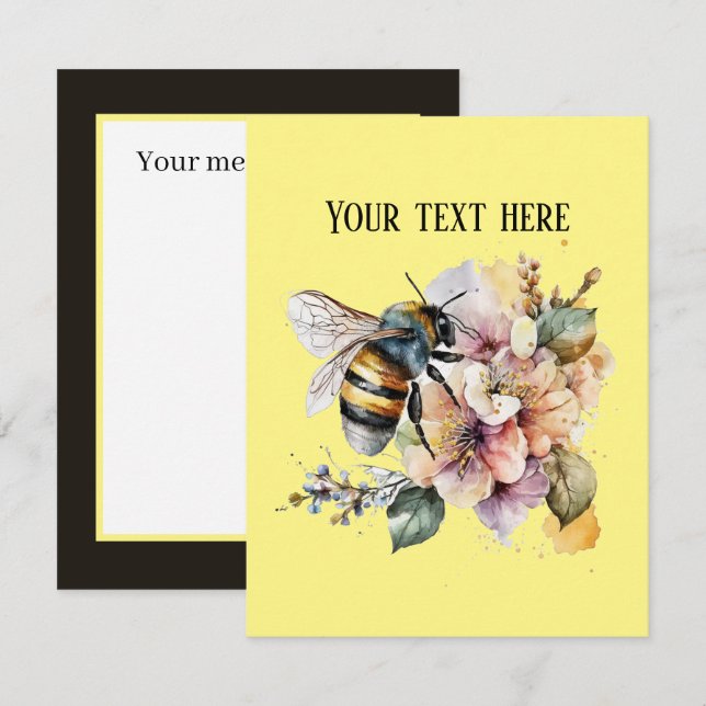 Tarjeta Pequeña Los amantes de las abejas cutáneas de agua añaden  (Anverso / Reverso)