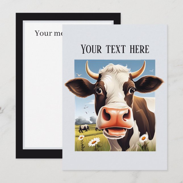 Tarjeta Pequeña Los amantes de las vacas justas añaden mensajes de (Anverso / Reverso)