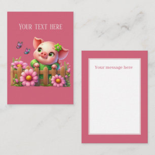 Tarjeta Pequeña Los amantes de los cerdos pequeños añaden mensaje