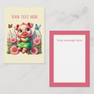 Tarjeta Pequeña Los amantes de los cerdos pequeños añaden mensaje
