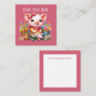 Tarjeta Pequeña Los amantes de los cerdos pequeños añaden mensaje