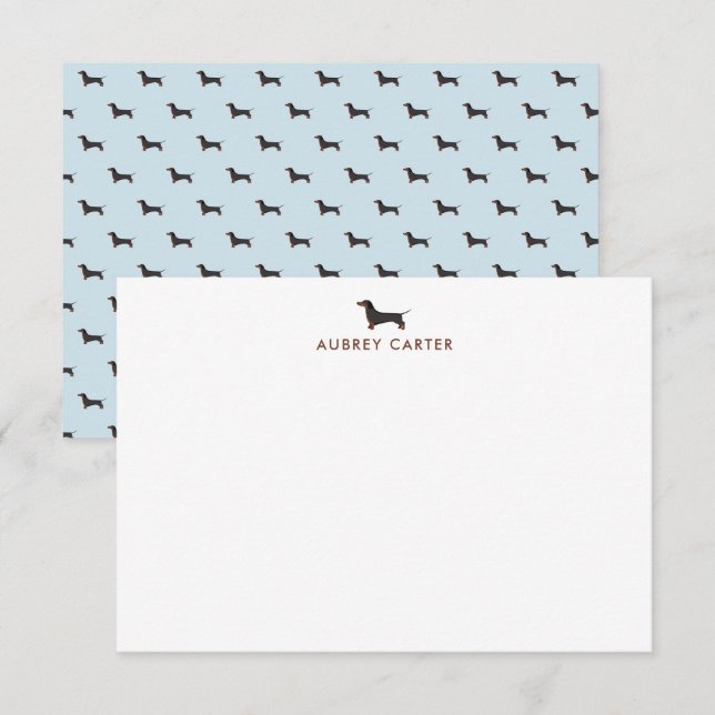 Tarjeta Pequeña Los amantes del perro de Dachshund divertidos está (Anverso / Reverso)